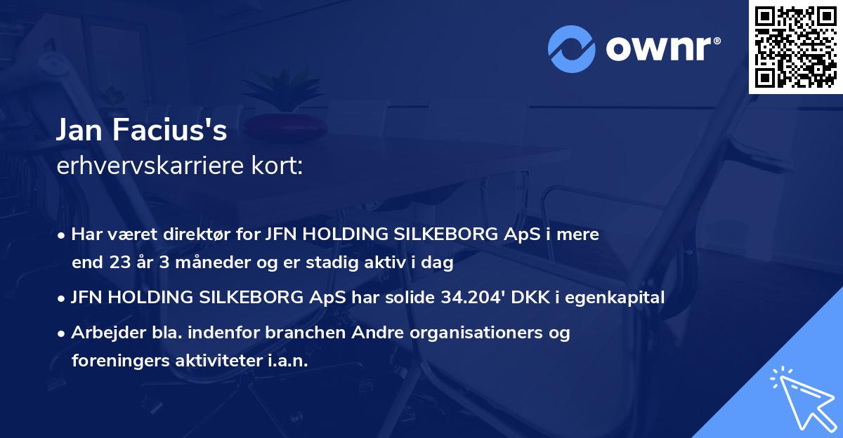 Jan Facius's erhvervskarriere kort