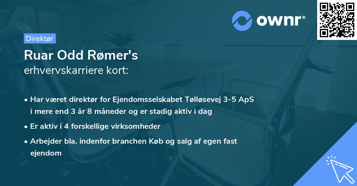 Ruar Odd Rømer's erhvervskarriere kort