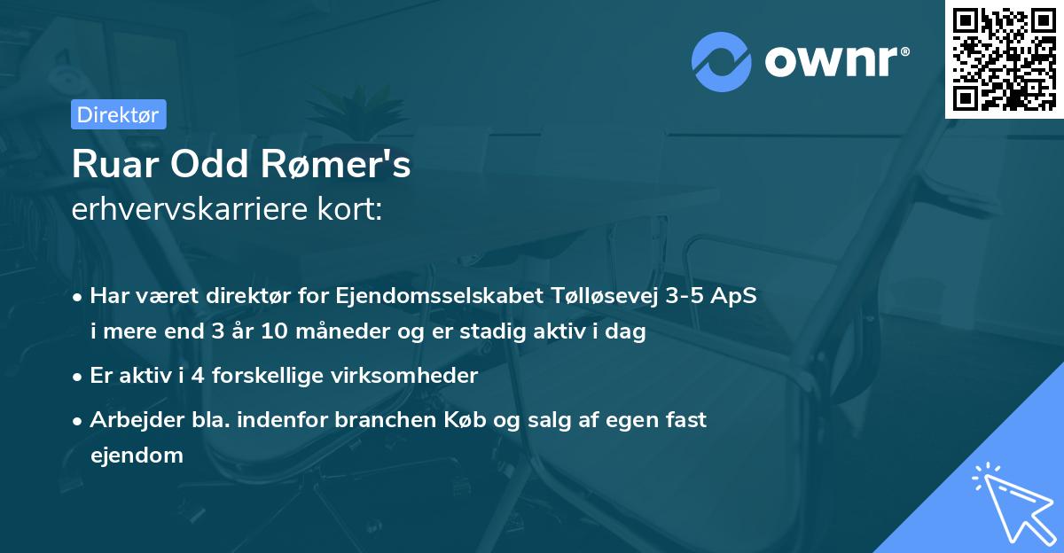Ruar Odd Rømer's erhvervskarriere kort