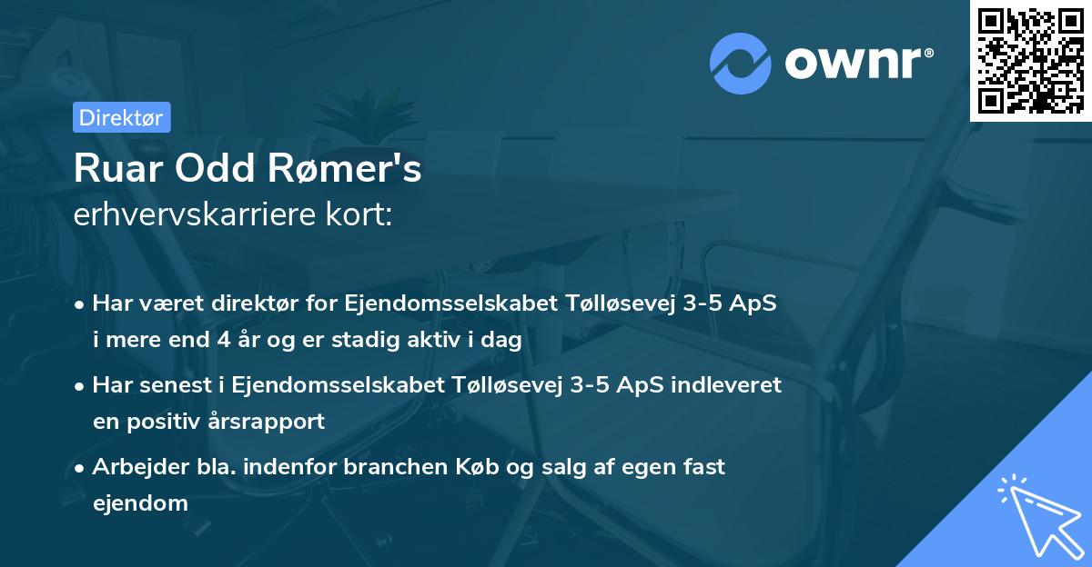 Ruar Odd Rømer's erhvervskarriere kort