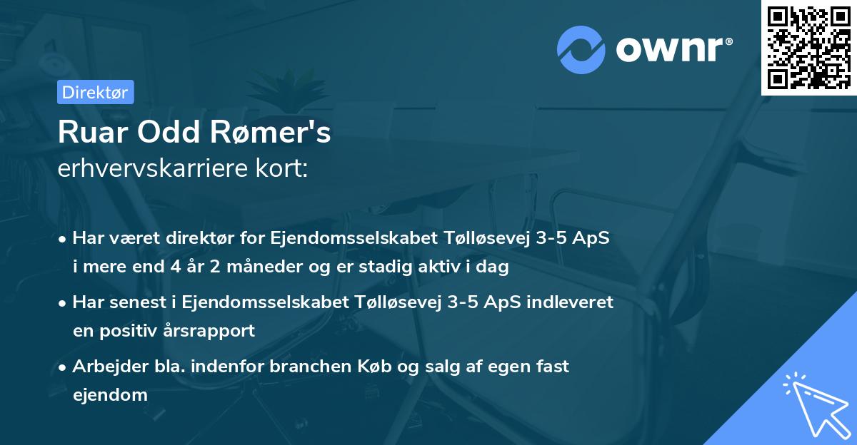 Ruar Odd Rømer's erhvervskarriere kort