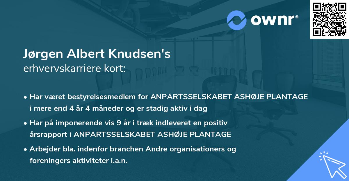 Jørgen Albert Knudsen's erhvervskarriere kort
