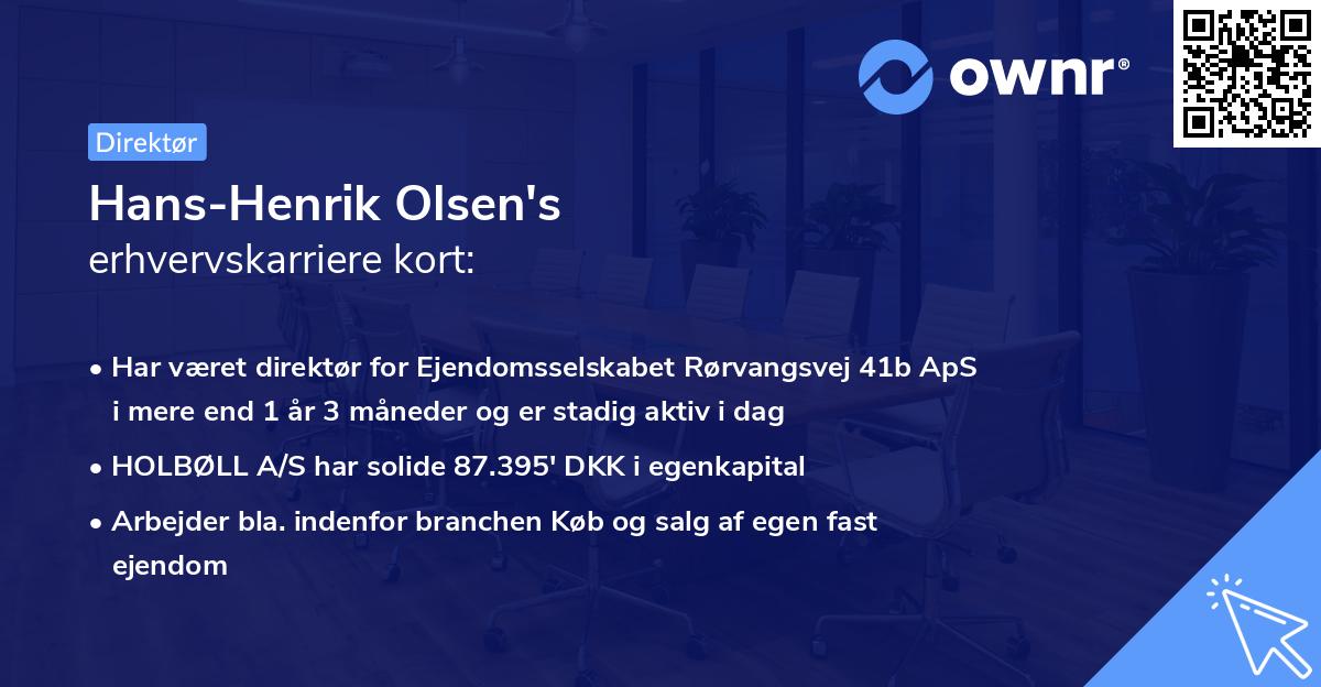Hans-Henrik Olsen's erhvervskarriere kort