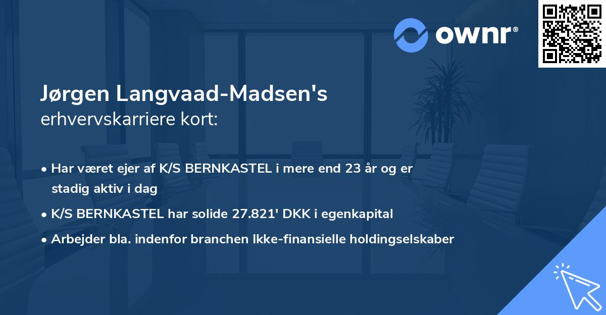 Jørgen Langvaad-Madsen's erhvervskarriere kort