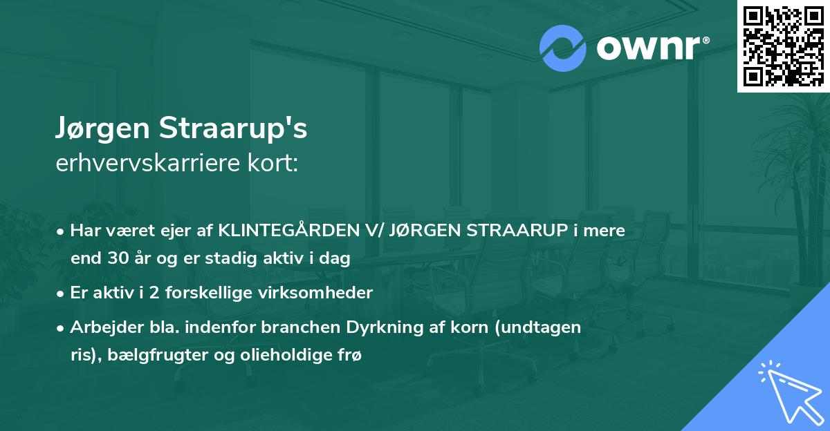 Jørgen Straarup's erhvervskarriere kort