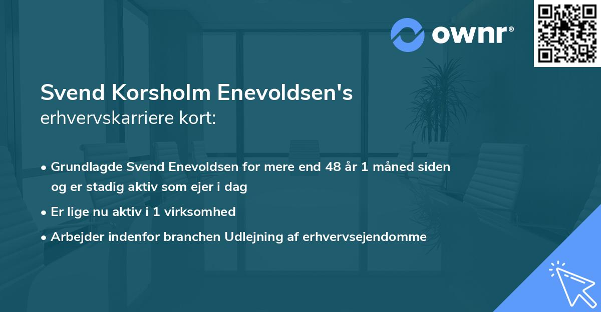 Svend Korsholm Enevoldsen's erhvervskarriere kort