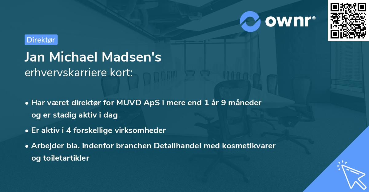 Jan Michael Madsen's erhvervskarriere kort