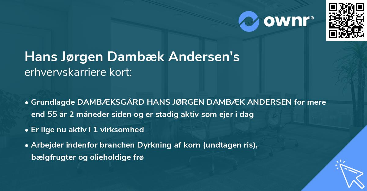 Hans Jørgen Dambæk Andersen's erhvervskarriere kort