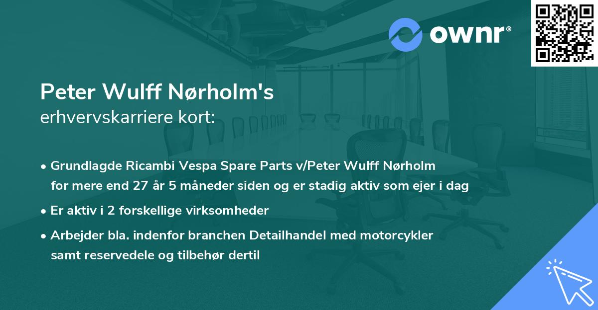 Peter Wulff Nørholm's erhvervskarriere kort