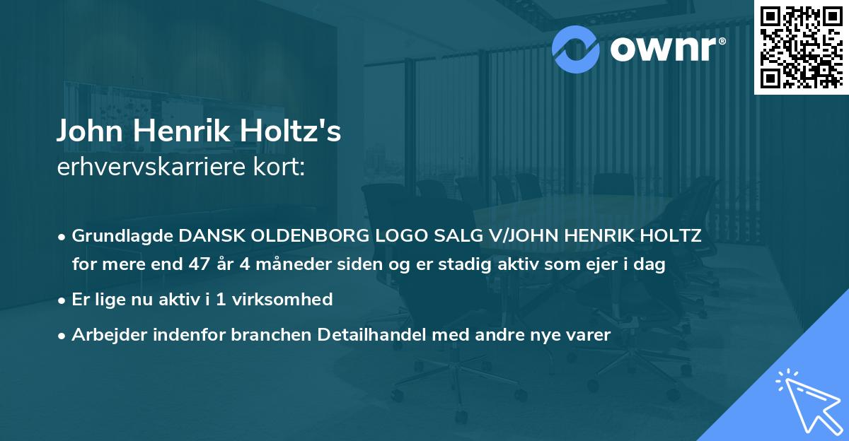 John Henrik Holtz's erhvervskarriere kort