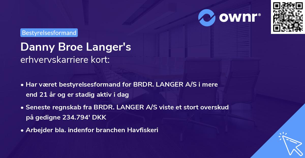 Danny Broe Langer's erhvervskarriere kort