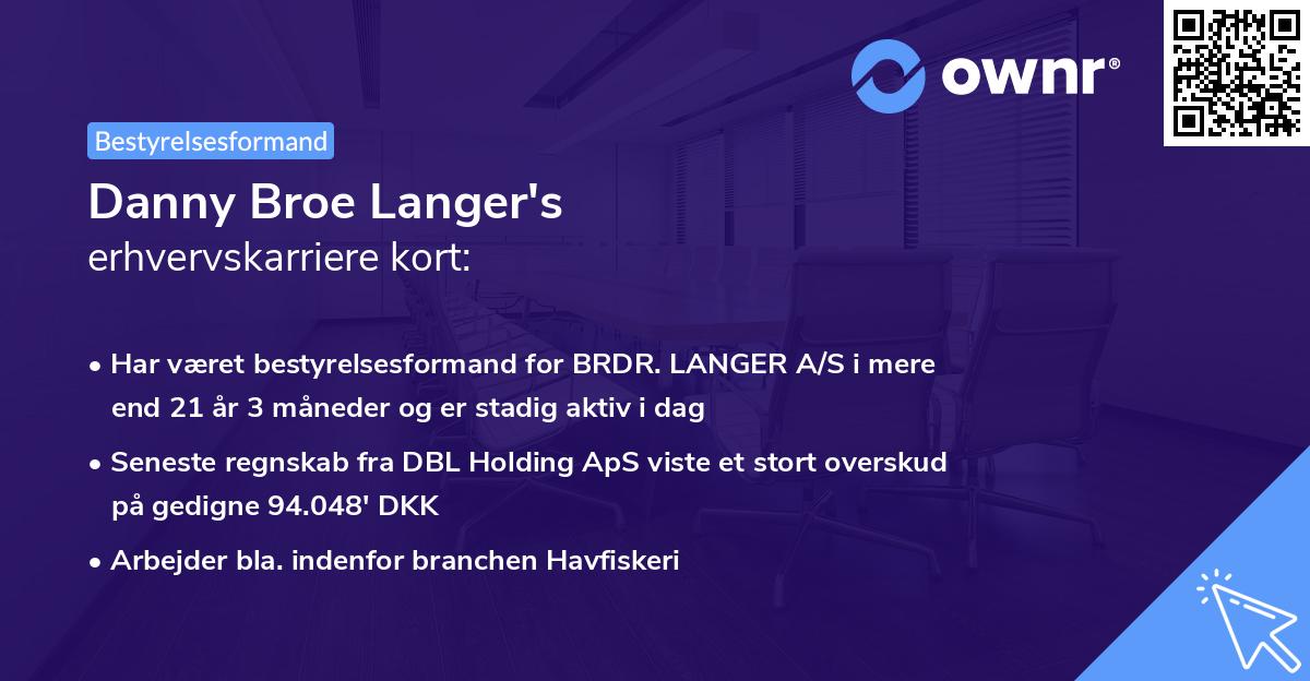 Danny Broe Langer's erhvervskarriere kort