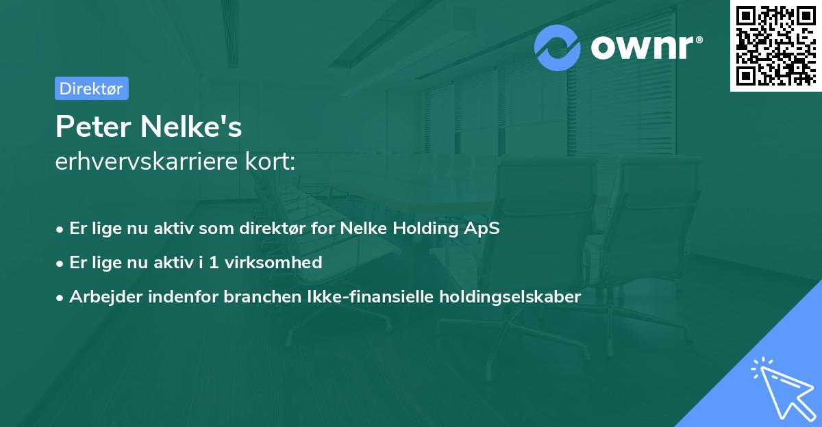 Peter Nelke's erhvervskarriere kort