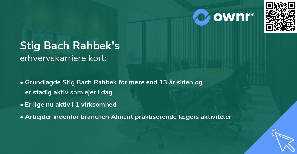 Stig Bach Rahbek's erhvervskarriere kort