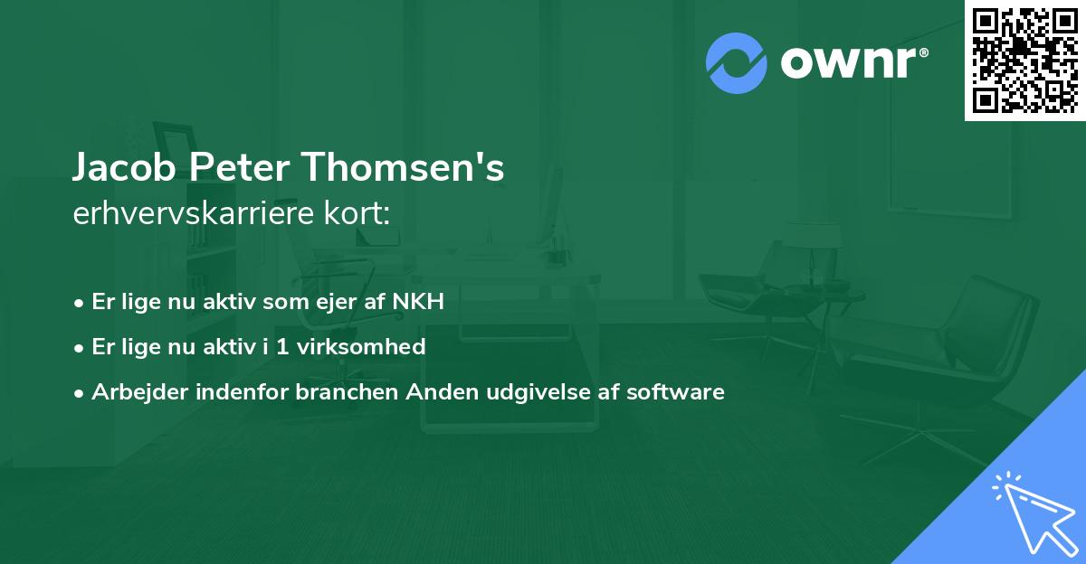 Jacob Peter Thomsen's erhvervskarriere kort