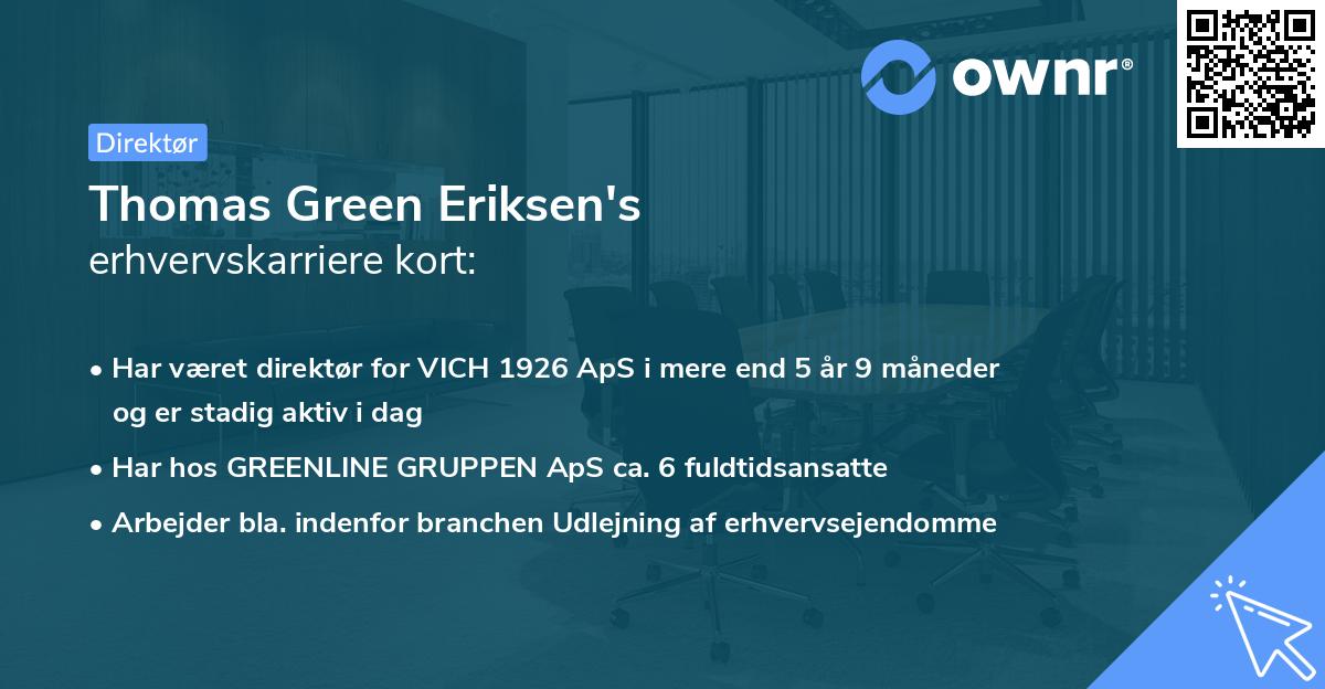 Thomas Green Eriksen's erhvervskarriere kort