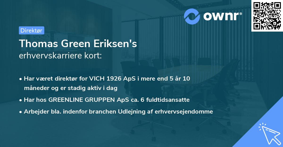 Thomas Green Eriksen's erhvervskarriere kort