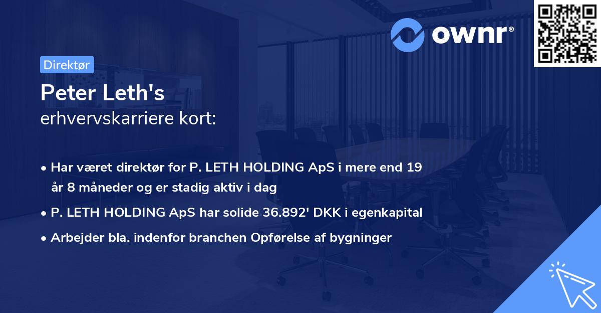 Peter Leth's erhvervskarriere kort