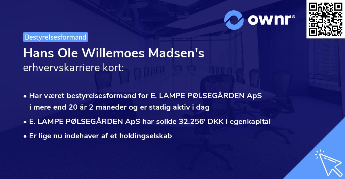 Hans Ole Willemoes Madsen's erhvervskarriere kort