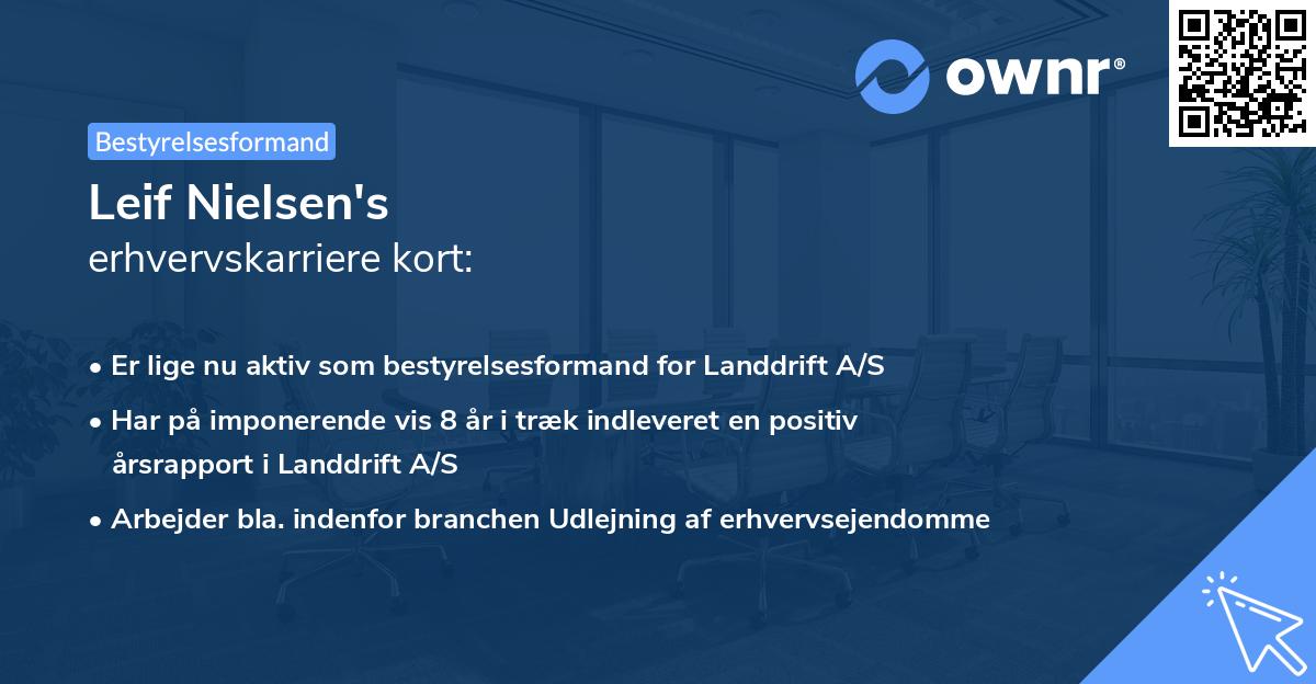 Leif Nielsen's erhvervskarriere kort
