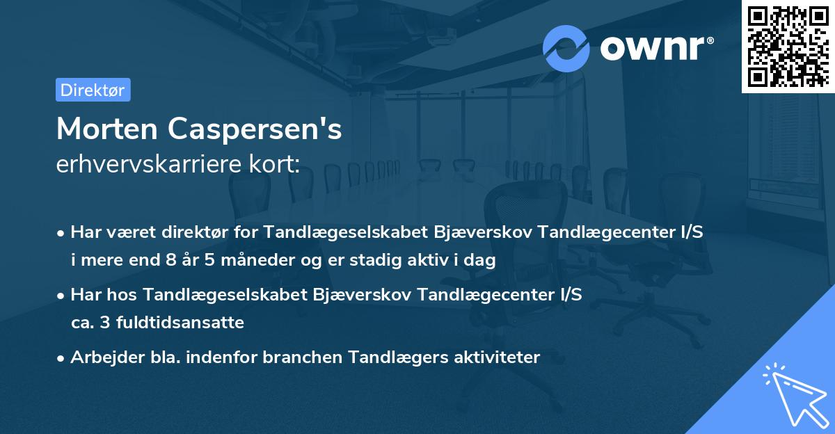 Morten Caspersen's erhvervskarriere kort