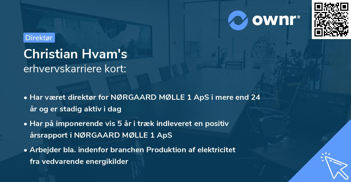 Christian Hvam's erhvervskarriere kort