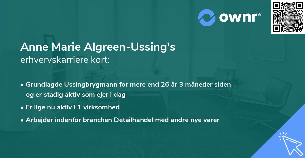 Anne Marie Algreen-Ussing's erhvervskarriere kort