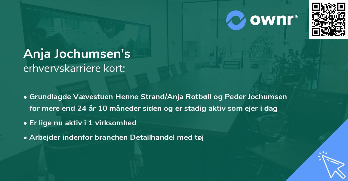 Anja Jochumsen's erhvervskarriere kort