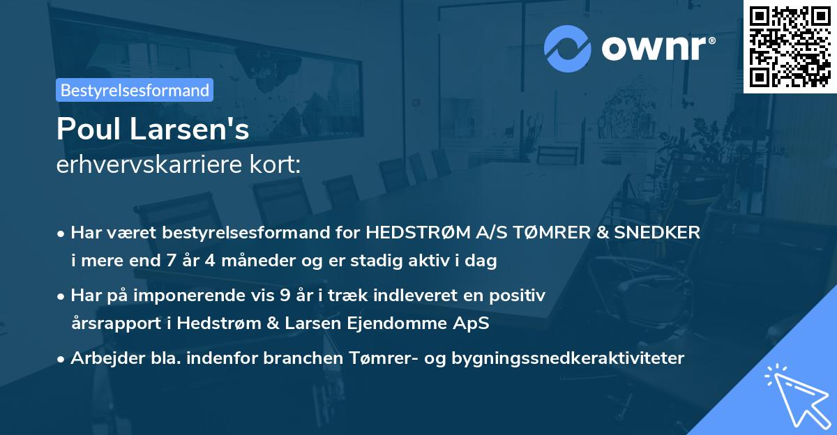 Poul Larsen's erhvervskarriere kort