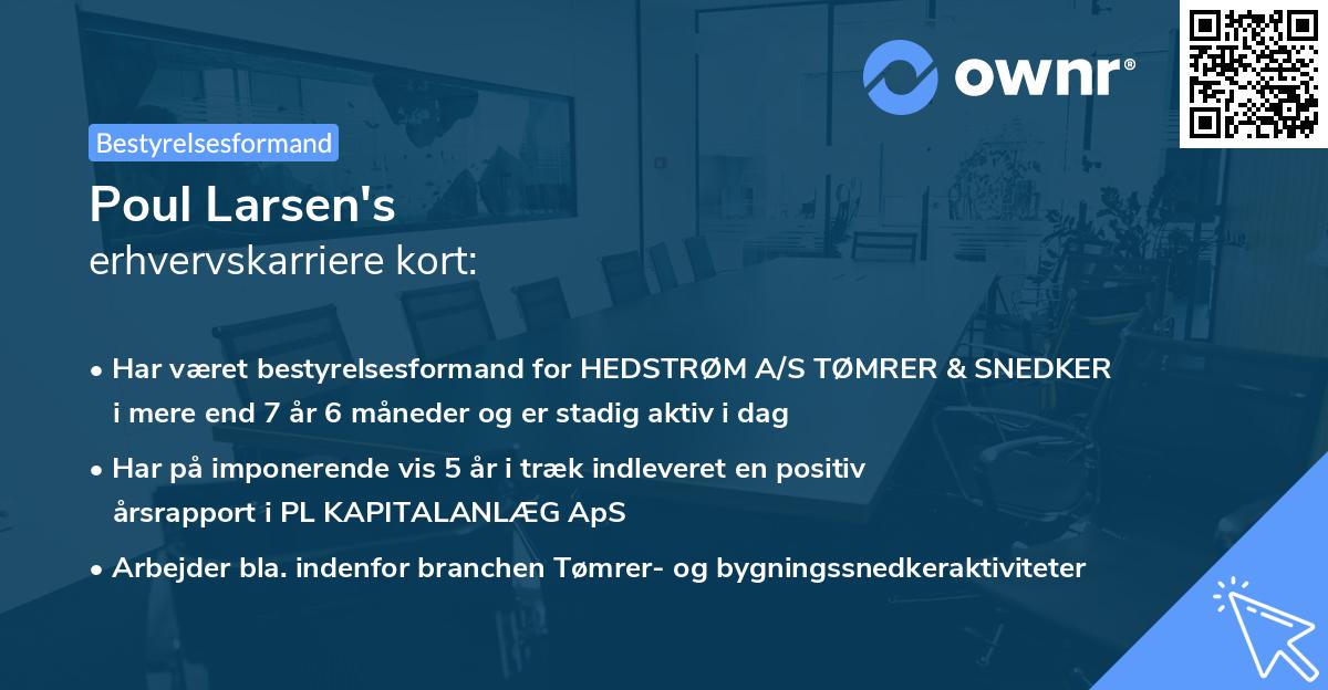 Poul Larsen's erhvervskarriere kort