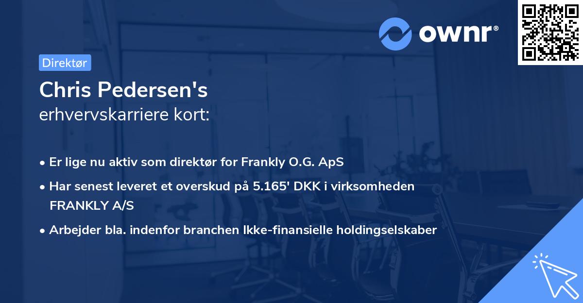 Chris Pedersen's erhvervskarriere kort