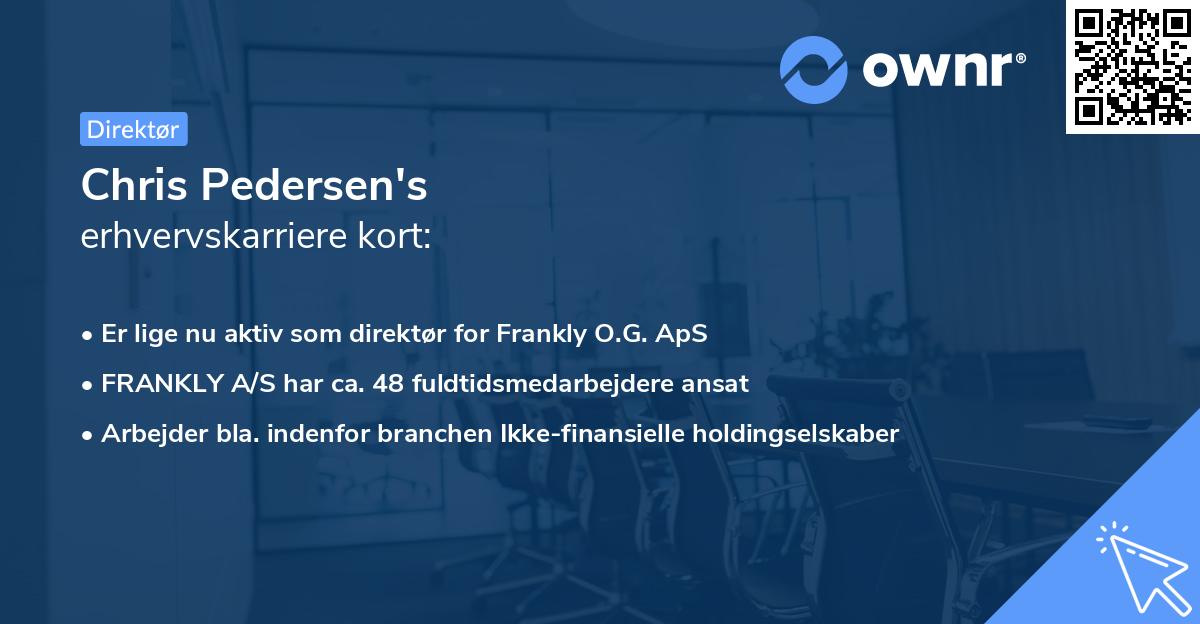 Chris Pedersen's erhvervskarriere kort
