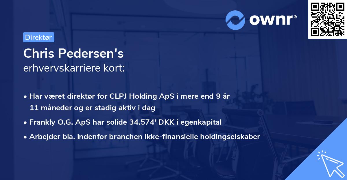 Chris Pedersen's erhvervskarriere kort
