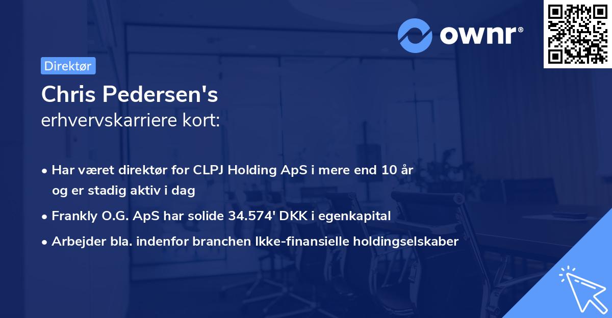 Chris Pedersen's erhvervskarriere kort