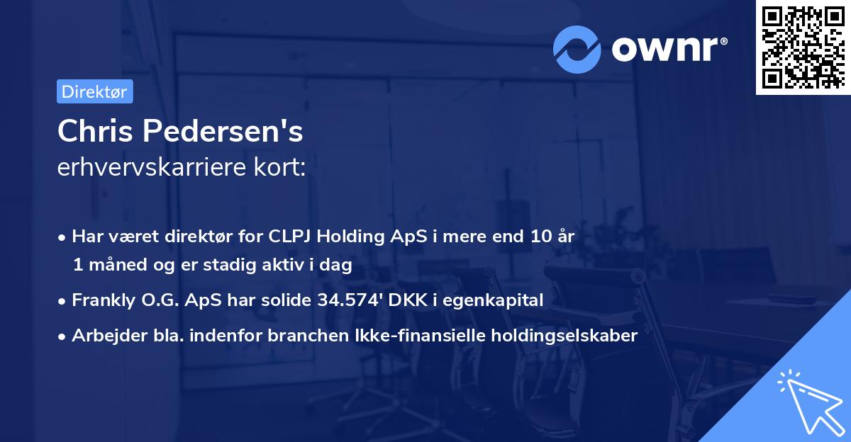 Chris Pedersen's erhvervskarriere kort