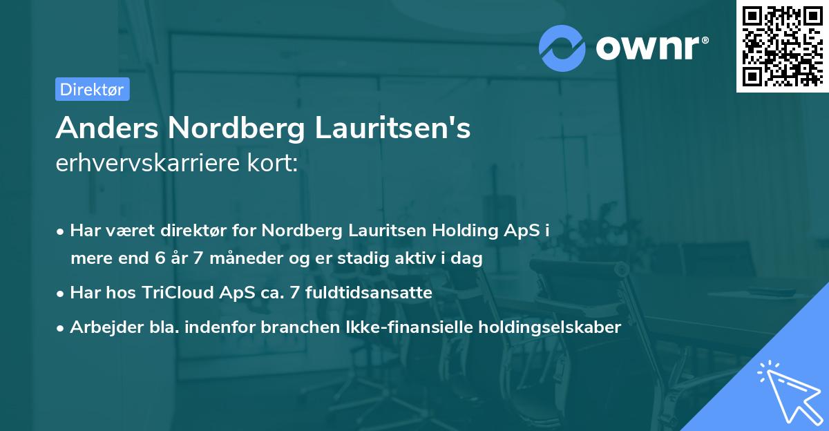 Anders Nordberg Lauritsen's erhvervskarriere kort