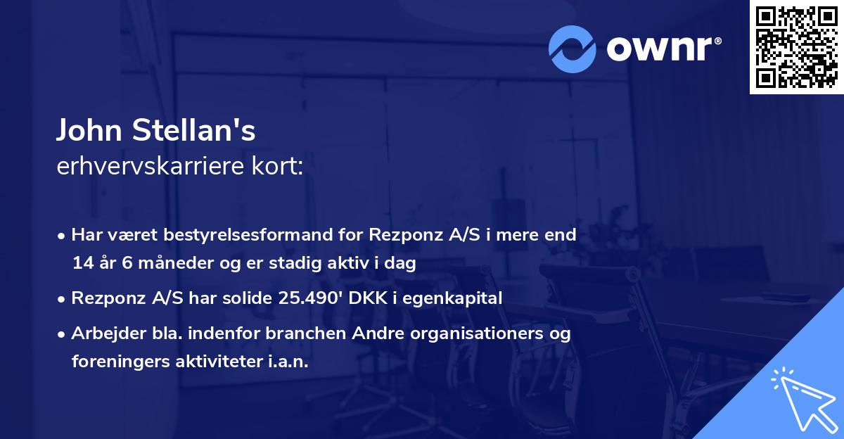 John Stellan's erhvervskarriere kort