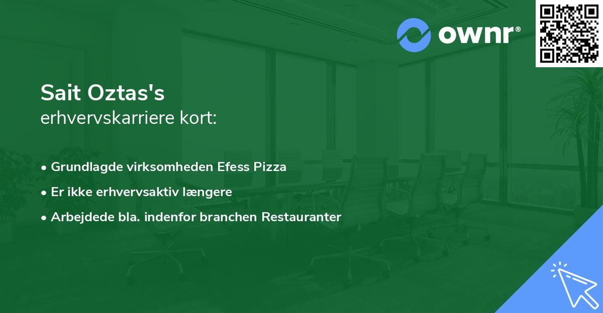 Sait Oztas's erhvervskarriere kort