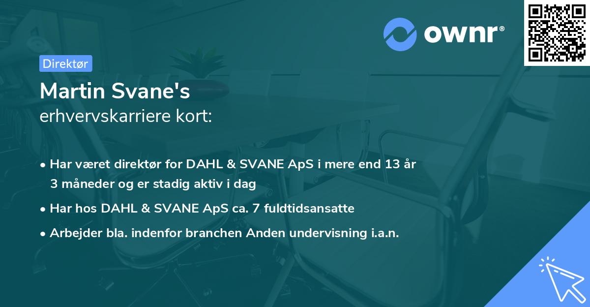 Martin Svane's erhvervskarriere kort