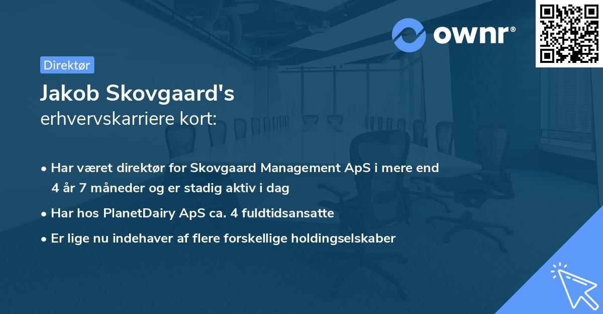 Jakob Skovgaard's erhvervskarriere kort