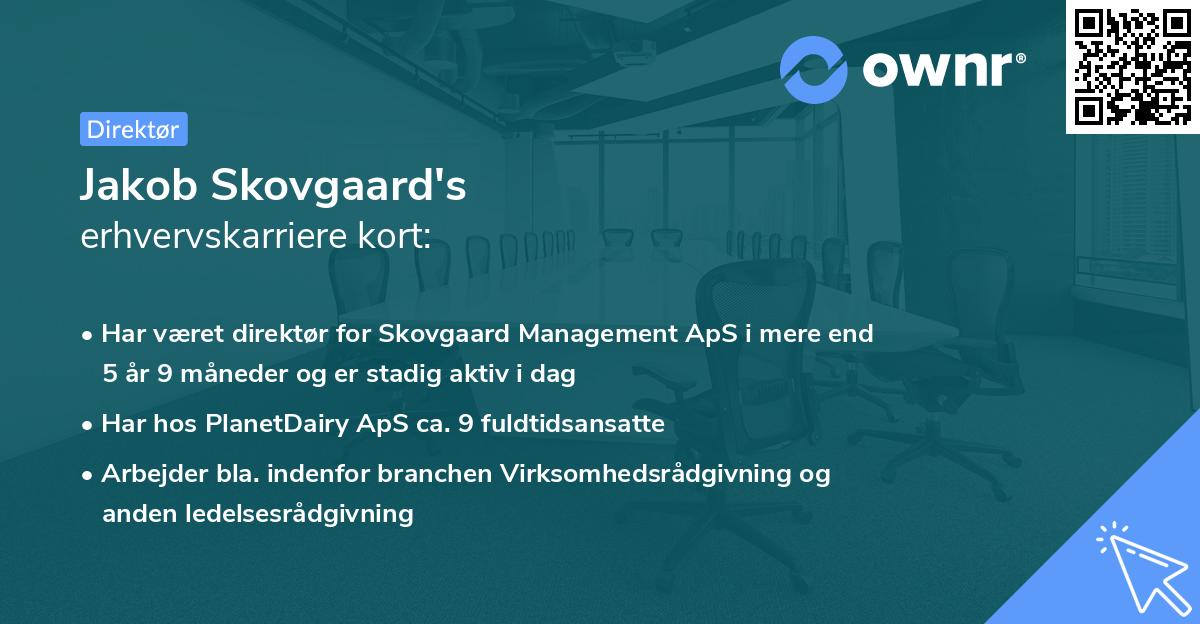 Jakob Skovgaard's erhvervskarriere kort
