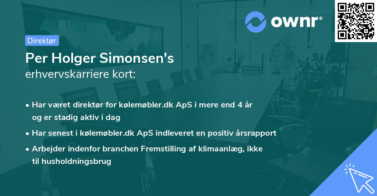Per Holger Simonsen's erhvervskarriere kort