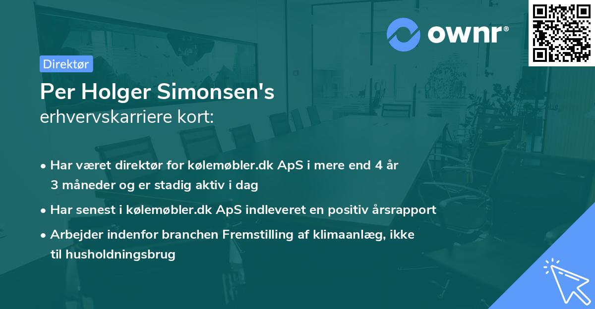 Per Holger Simonsen's erhvervskarriere kort