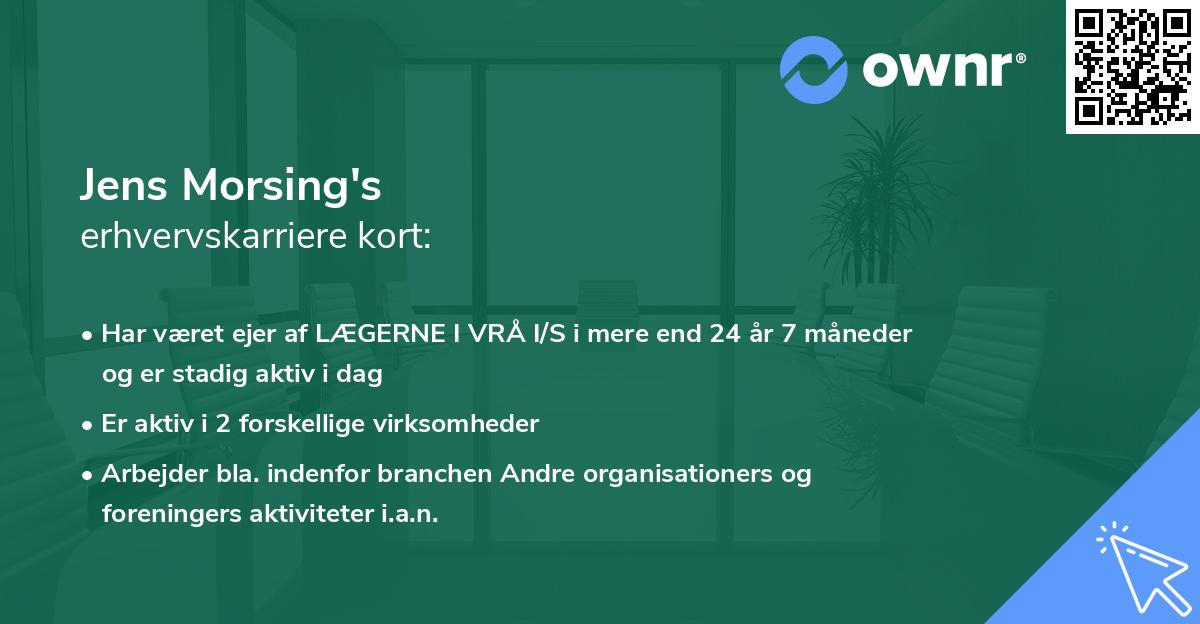 Jens Morsing's erhvervskarriere kort