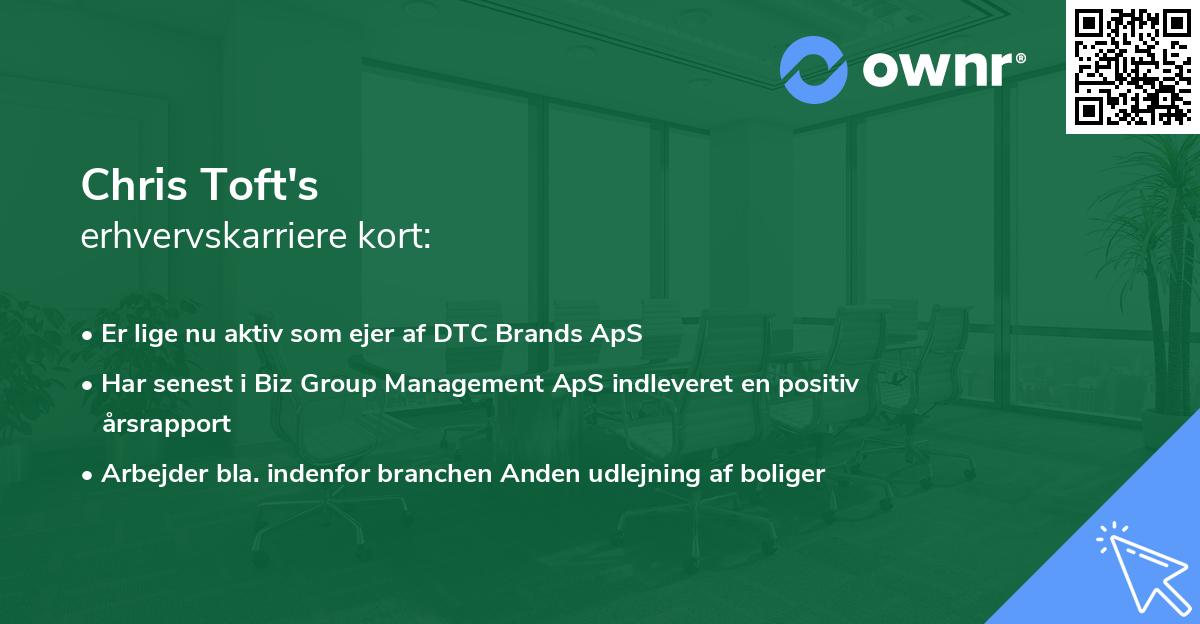 Chris Toft's erhvervskarriere kort
