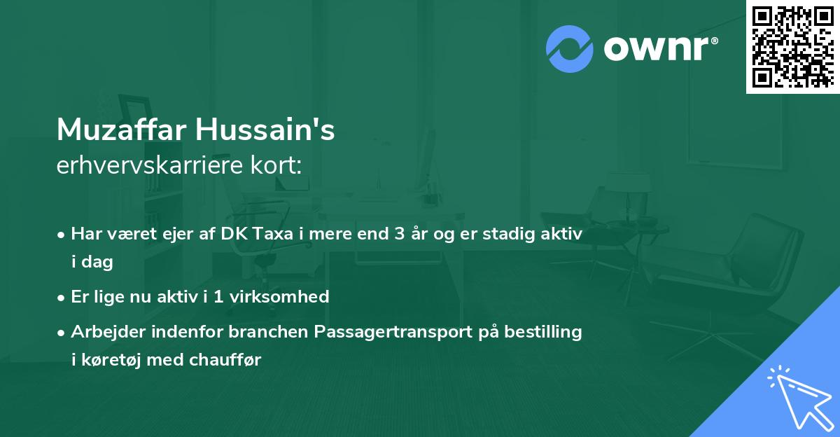 Muzaffar Hussain's erhvervskarriere kort