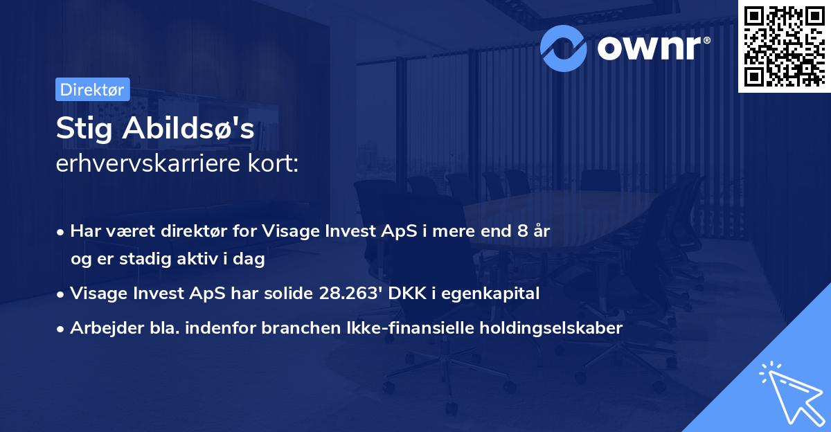 Stig Abildsø's erhvervskarriere kort