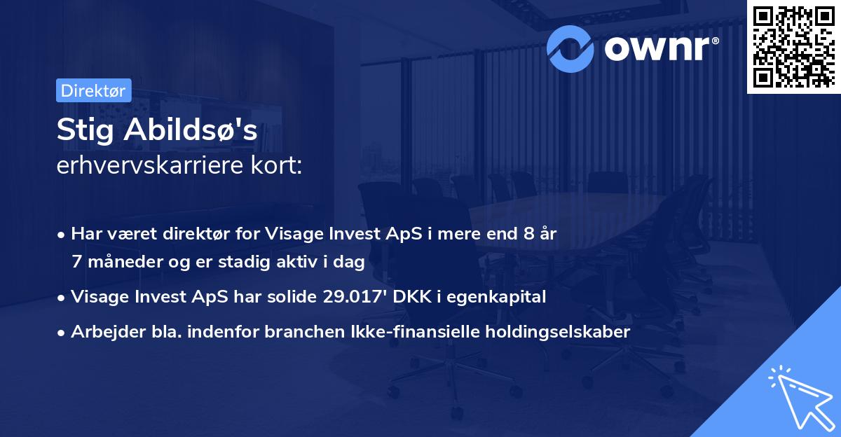 Stig Abildsø's erhvervskarriere kort