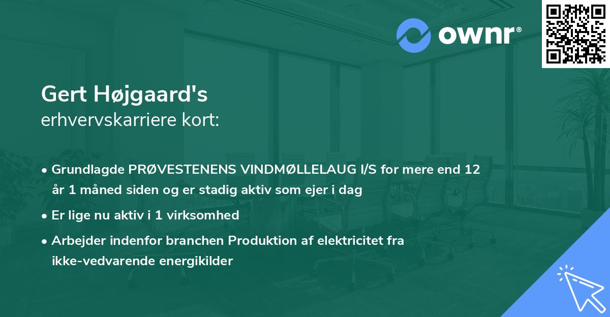 Gert Højgaard's erhvervskarriere kort