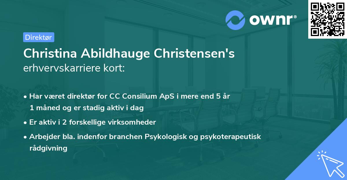 Christina Abildhauge Christensen's erhvervskarriere kort